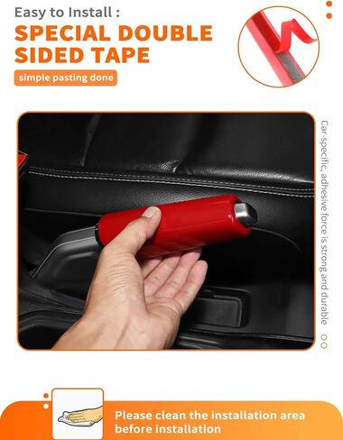 Savadicar Red Interior Accessories - Handbrake & Gear Shift Knob Trim Set for 2018-Present Jeep Wrangler JL JLU 4XE & Gladiator JT - Solid Color Interior Decor Upgrade Option, 3-Piece in Saudi Arabia
