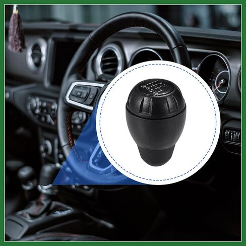 Motoforti 1 Set 6 Speed Manual Transmission Shift Knob with Insert for Jeep Wrangler 2007-2013 No.52060485AG Long-lasting in Saudi Arabia
