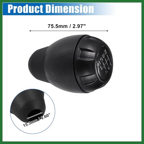 Motoforti 1 Set 6 Speed Manual Transmission Shift Knob with Insert for Jeep Wrangler 2007-2013 No.52060485AG Long-lasting in Saudi Arabia
