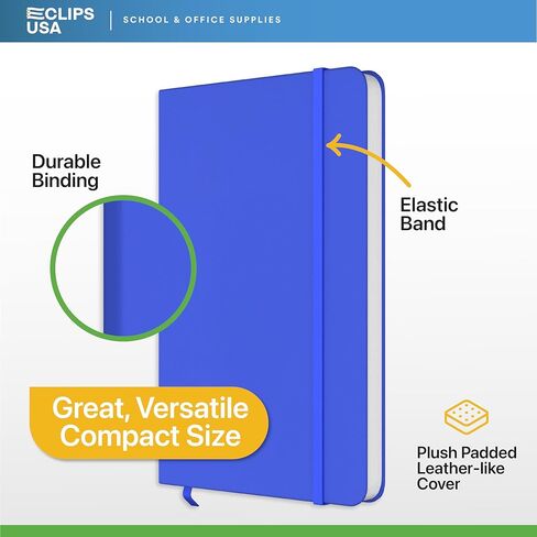 Journal, Journal For Women & Men, Journaling Notebooks, Writing Journal, Lined Journal, Leatherette Cover, Bookmark Ribbon, Elastic Closure Band, Woodfree Paper, 5" x 8" (6 Pack) in Saudi Arabia