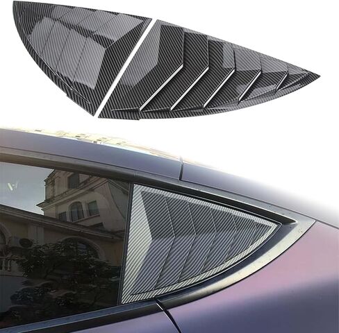 for Model Y Side Window Louver Cover Sport Style for Tesla Model Y 2021 2022 2023 2024 Accessories(Glossy Carbon Fiber Pattern) in Kuwait