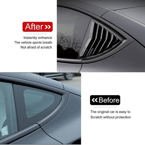 for Model Y Side Window Louver Cover Sport Style for Tesla Model Y 2021 2022 2023 2024 Accessories(Glossy Carbon Fiber Pattern) in Kuwait