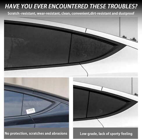 for Model Y Side Window Louver Cover Sport Style for Tesla Model Y 2021 2022 2023 2024 Accessories(Glossy Carbon Fiber Pattern) in Kuwait