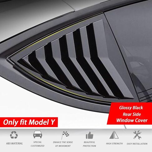 for Model Y Side Window Louver Cover Sport Style for Tesla Model Y 2021 2022 2023 2024 Accessories(Glossy Carbon Fiber Pattern) in Kuwait