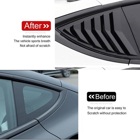 for Model Y Side Window Louver Cover Sport Style for Tesla Model Y 2021 2022 2023 2024 Accessories(Glossy Carbon Fiber Pattern) in Kuwait