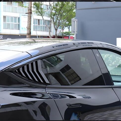 for Model Y Side Window Louver Cover Sport Style for Tesla Model Y 2021 2022 2023 2024 Accessories(Glossy Carbon Fiber Pattern) in Kuwait