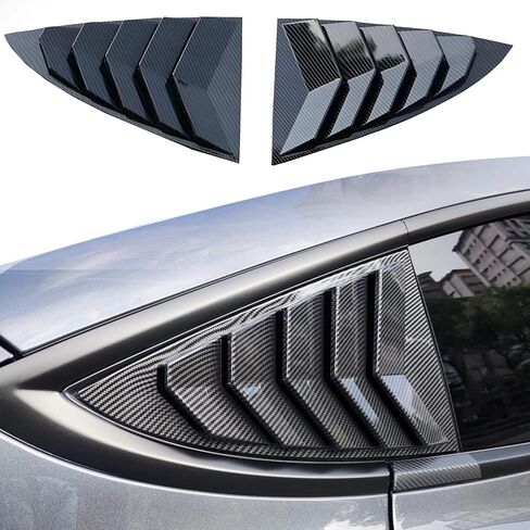 for Model Y Side Window Louver Cover Sport Style for Tesla Model Y 2021 2022 2023 2024 Accessories(Glossy Carbon Fiber Pattern) in Kuwait