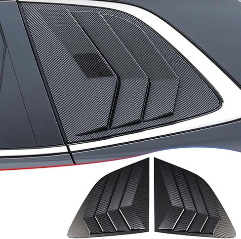 2Pcs Rear Side Window Louvers Air Vent Scoop Shades Cover Blinds Trim for Honda CRV CR-V 2023 2024 2025 - ABS bright black Sport Interior Accessories in Saudi Arabia