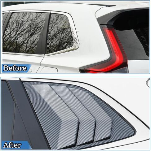 2Pcs Rear Side Window Louvers Air Vent Scoop Shades Cover Blinds Trim for Honda CRV CR-V 2023 2024 2025 - ABS bright black Sport Interior Accessories in Saudi Arabia
