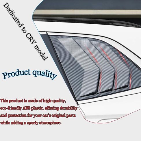 2Pcs Rear Side Window Louvers Air Vent Scoop Shades Cover Blinds Trim for Honda CRV CR-V 2023 2024 2025 - ABS bright black Sport Interior Accessories in Saudi Arabia