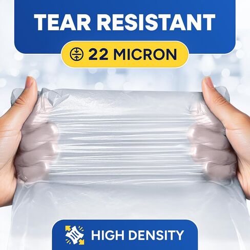 (1000 Pack) 16 Gallon Clear Trash Bags, 8 Mic, High-Density, Fits Round and Square 12-16 gal Trash Cans, 24" x 31" Garbage Can Liners in Saudi Arabia