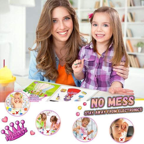 طلاء YMluky مع كتب مائية للأطفال، 6 كتب تلوين مع مجموعة طلاء سحرية للأطفال، مجموعة تلوين للسفر، فنون وحرف مناسبة لأعياد الميلاد (حب الأطفال) in Kuwait