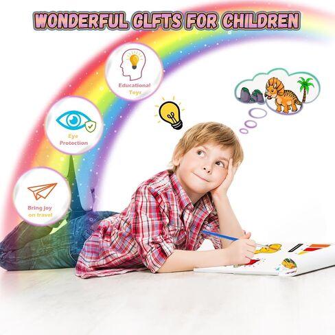 طلاء YMluky مع كتب مائية للأطفال، 6 كتب تلوين مع مجموعة طلاء سحرية للأطفال، مجموعة تلوين للسفر، فنون وحرف مناسبة لأعياد الميلاد (حب الأطفال) in Kuwait