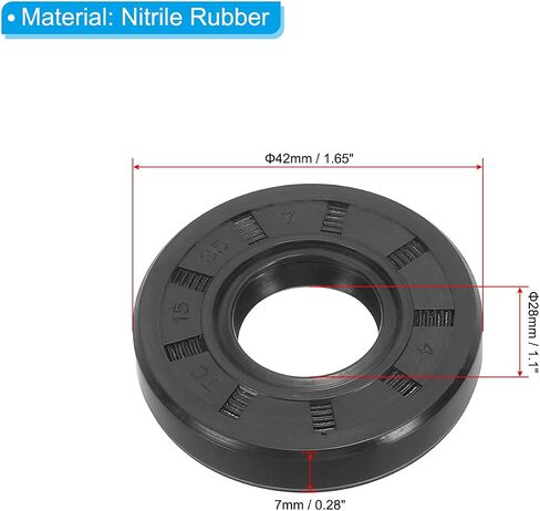 PATIKIL USH Radial Shaft Seal, 30mm ID x 41mm OD x 7mm Width Nitrile Rubber Oil Seal for Bearing Shaft Oil Pumps Engines, Black in Saudi Arabia