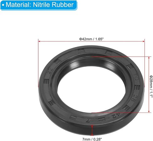 PATIKIL USH Radial Shaft Seal, 30mm ID x 41mm OD x 7mm Width Nitrile Rubber Oil Seal for Bearing Shaft Oil Pumps Engines, Black in Saudi Arabia