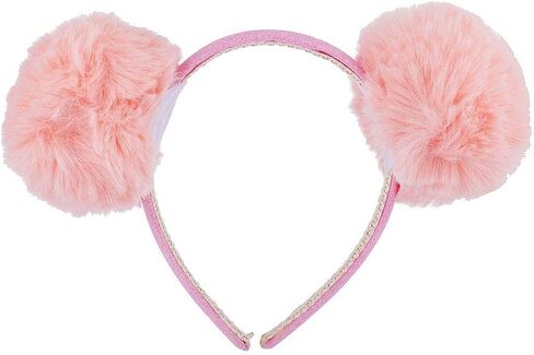 LUX ACCESSORIES FauxFur Pom Cat mouse Ear Puff Ear Halloween Headband in Saudi Arabia