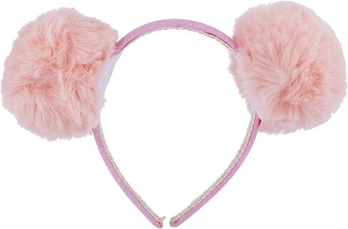LUX ACCESSORIES FauxFur Pom Cat mouse Ear Puff Ear Halloween Headband in Saudi Arabia