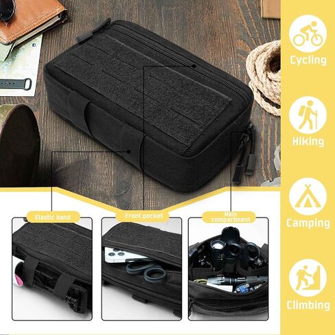 2 Pack 1000D Laser Cut Molle Pouches - Tactical Compact Water-Resistant Utility Admin Pouch for Vest Backpack Duty Belt Tactical Vests in Kuwait