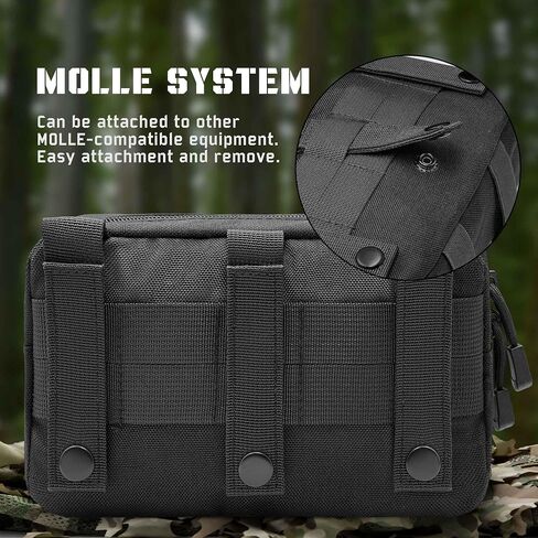2 Pack 1000D Laser Cut Molle Pouches - Tactical Compact Water-Resistant Utility Admin Pouch for Vest Backpack Duty Belt Tactical Vests in Kuwait