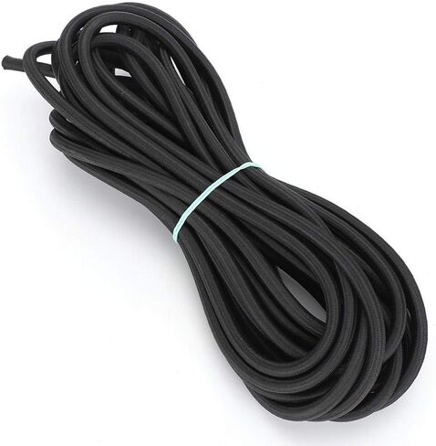 حبل مرن دائري، حبل مرن دائري، 7 مم 10 متر / 32.8 قدم سلك حبل مرن دائري مع مرونة قوية للملابس DIY أسود مضفر حزام مطاطي لفة حبل للخياطة والحرفية in Kuwait