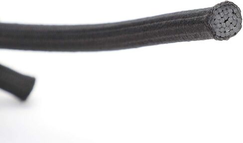 حبل مرن دائري، حبل مرن دائري، 7 مم 10 متر / 32.8 قدم سلك حبل مرن دائري مع مرونة قوية للملابس DIY أسود مضفر حزام مطاطي لفة حبل للخياطة والحرفية in Kuwait