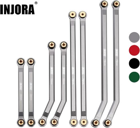 INJORA High Clearance Front 4 Links Set for SCX24 Gladiator Dodge Power Wagon 1/24 RC Crawler Car Axial, 8PCS (Black) in Kuwait
