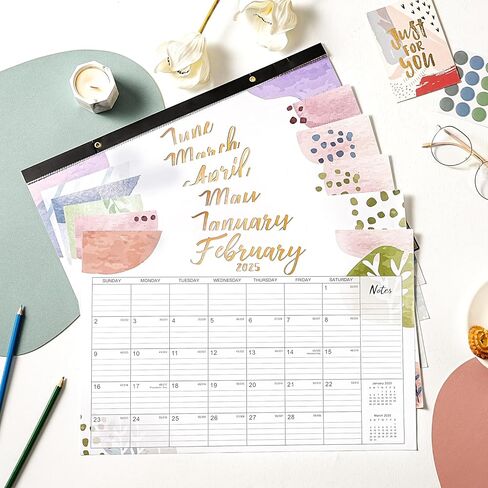 2025-2026 Desk Calendar - Jul. 2025 - Dec. 2026, Calendar 2025-2026 Desk, 12" x 16.8", 18 Months Calendar Pad with Corner Protectors, Cutting Line, Hanging Holes, Large Office Desk Top Calendar in Kuwait