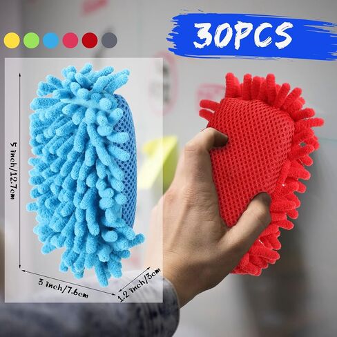 Sherr 30 Pcs Microfiber Shag Erasers Bulk Washable Magnetic Dry Erasers Bulk Whiteboard Eraser Dry Chalk Erase Board Eraser for Markers Chalk Home School Classroom Office(Bright Color) in Saudi Arabia