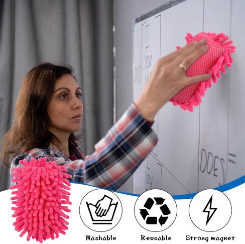 Sherr 30 Pcs Microfiber Shag Erasers Bulk Washable Magnetic Dry Erasers Bulk Whiteboard Eraser Dry Chalk Erase Board Eraser for Markers Chalk Home School Classroom Office(Bright Color) in Saudi Arabia