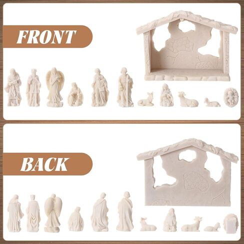Zubebe 12 Pcs DIY Christmas Nativity Character Ornaments Ready to Paint Mini Jesus Figures Mini Paintable Nativity Figurines Nativity Set Christ Birth of Jesus Nativity Scene Decoration in Saudi Arabia