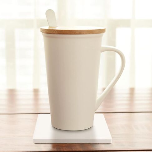 50 قطعة من قواعد الأكواب الخزفية المربعة مقاس 10.16 × 10.16 سم من هوزون، بلاط سيراميك فارغ، بلاط سيراميك أبيض غير مزجج، اصنع قواعد الأكواب الخاصة بك للصياغة وصب الأكريليك والرسم in Kuwait