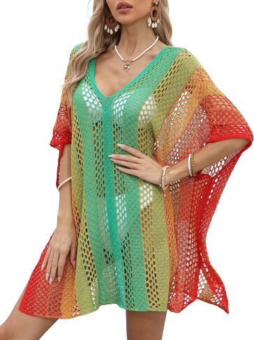 Ferand Women's Crochet Swimsuit Coverup Colorful Beach Cover Ups for Swimwear in Saudi Arabia