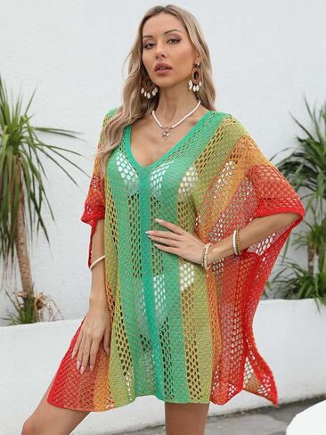 Ferand Women's Crochet Swimsuit Coverup Colorful Beach Cover Ups for Swimwear in Saudi Arabia