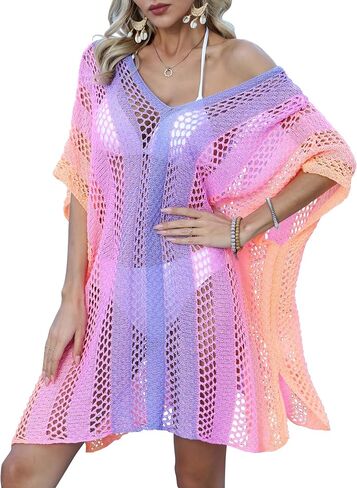 Ferand Women's Crochet Swimsuit Coverup Colorful Beach Cover Ups for Swimwear in Saudi Arabia