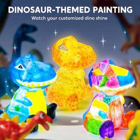 Klever Kits DIY Night Light- Paint Your Own Dinosaur Lamp- Arts & Crafts Kit School Activities Art Supplies Painting Kits, Birthday Gifts for Girls Boys Aged 6+ in Saudi Arabia