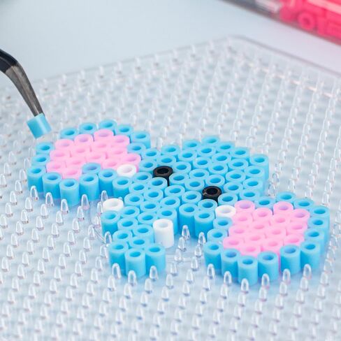 4PCS 5mm Fuse Beads Boards, Large Clear Pegboards Kits, Round Clear Plastic Pegboards for Kids Craft Beads in Saudi Arabia