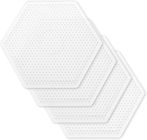 4PCS 5mm Fuse Beads Boards, Large Clear Pegboards Kits, Round Clear Plastic Pegboards for Kids Craft Beads in Saudi Arabia