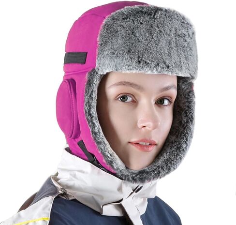 الرجال الصوف الشتاء الدافئة الروسية الأذن اللوحات قبعة المرأة Bomber Ushanka الطيار مقاوم للماء قبعة الصياد تزلج الصيد الشباب تروبر in Saudi Arabia