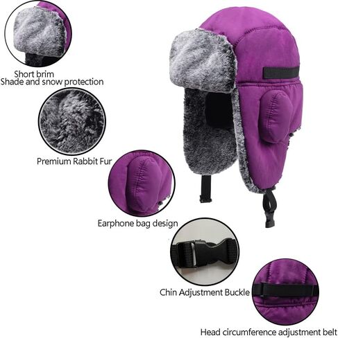 الرجال الصوف الشتاء الدافئة الروسية الأذن اللوحات قبعة المرأة Bomber Ushanka الطيار مقاوم للماء قبعة الصياد تزلج الصيد الشباب تروبر in Saudi Arabia