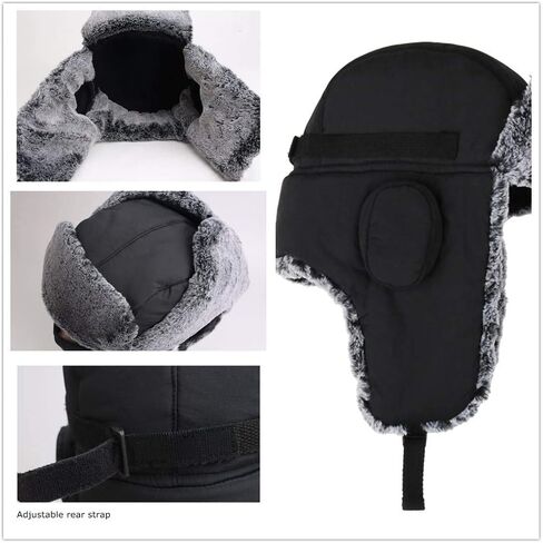الرجال الصوف الشتاء الدافئة الروسية الأذن اللوحات قبعة المرأة Bomber Ushanka الطيار مقاوم للماء قبعة الصياد تزلج الصيد الشباب تروبر in Saudi Arabia