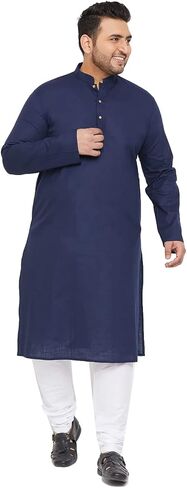 Elina fashion Men's Plus Size Cotton Kurta Pajama (Payjama) Indian Designer Solid Traditional Wear in Kuwait