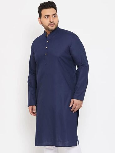 Elina fashion Men's Plus Size Cotton Kurta Pajama (Payjama) Indian Designer Solid Traditional Wear in Kuwait