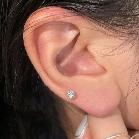 Crystal Ball Stud Earrings for Women Double Ball Earrings Rhinestone Disco Ball Earring Studs Lightweight Cartilage Earrings Sparkly Jewelry for Women Gifts in Saudi Arabia