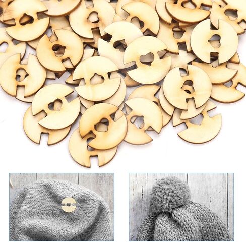 68pcs Yarn Needle & Pom Poms Buttons Set, Large Eye Blunt Needles Wooden Sewing Buttons Tapestry Needles Wool Hand Knitting Needle Accessories for Crafting Projects Handmade in Saudi Arabia