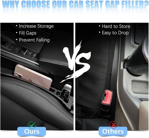 Pincuttee 2PC Car Seat Gap Filler Organizer,Gap Filler Organizer for Car,Universal Fit Car SUV Truck,Organizer Fill The Gap Between Seat and Console in Kuwait
