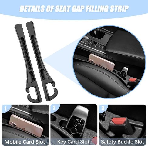 Pincuttee 2PC Car Seat Gap Filler Organizer,Gap Filler Organizer for Car,Universal Fit Car SUV Truck,Organizer Fill The Gap Between Seat and Console in Kuwait