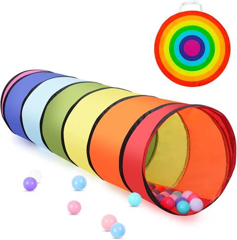 Kids Tunnel for Toddlers Play Tent, 6ft Colorful Pop Up Tunnel to Crawl Tunnel for Toddlers 3 Year Baby or Dog Cat Pets, Foldable Gift for Boys & Girls in Indoor & Outdoor Games in Saudi Arabia