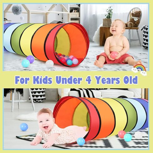 Kids Tunnel for Toddlers Play Tent, 6ft Colorful Pop Up Tunnel to Crawl Tunnel for Toddlers 3 Year Baby or Dog Cat Pets, Foldable Gift for Boys & Girls in Indoor & Outdoor Games in Saudi Arabia