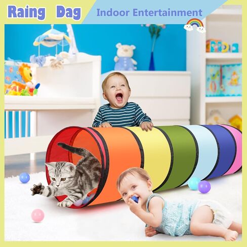 Kids Tunnel for Toddlers Play Tent, 6ft Colorful Pop Up Tunnel to Crawl Tunnel for Toddlers 3 Year Baby or Dog Cat Pets, Foldable Gift for Boys & Girls in Indoor & Outdoor Games in Saudi Arabia