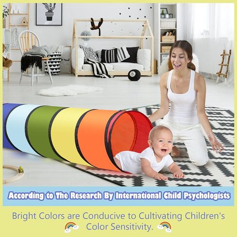 Kids Tunnel for Toddlers Play Tent, 6ft Colorful Pop Up Tunnel to Crawl Tunnel for Toddlers 3 Year Baby or Dog Cat Pets, Foldable Gift for Boys & Girls in Indoor & Outdoor Games in Saudi Arabia